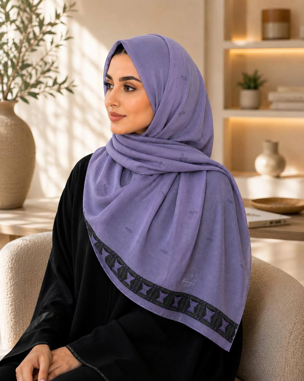 ⁨ طرحة بلون الخزامى الهادئ